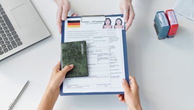 Schengen visa application form.